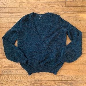 Free people cross cross knit sweater
